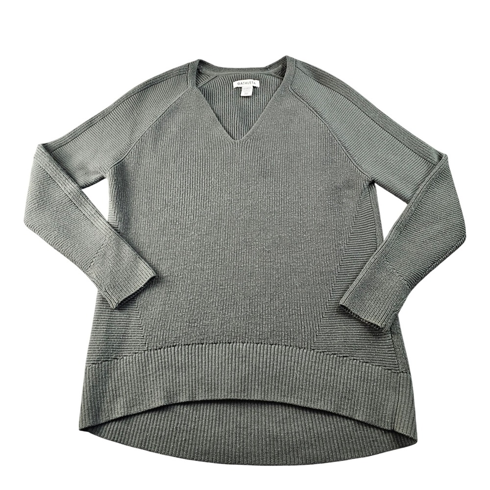 Athleta Knitted Sweater Women's 2XS Hunter Green SwitchBack Long Sleeve V-Neck